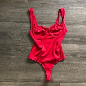 Angela Red Underwire Bodysuit